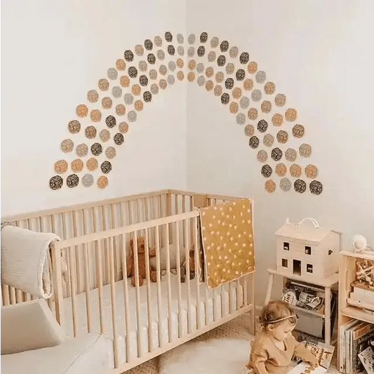 Boho Rose Wall Decals - Modern Gold Brown Floral Decor - Easy do Wall do