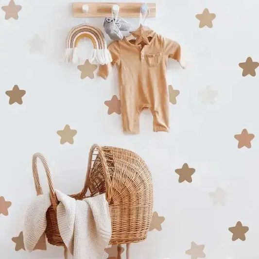 Boho Star Wall Decals - Neutral Nursery & Kids Room Decor - Easy do Wall do