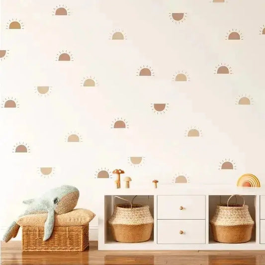 Boho Sun Wall Stickers - Modern Neutral Room Decor - Easy do Wall do