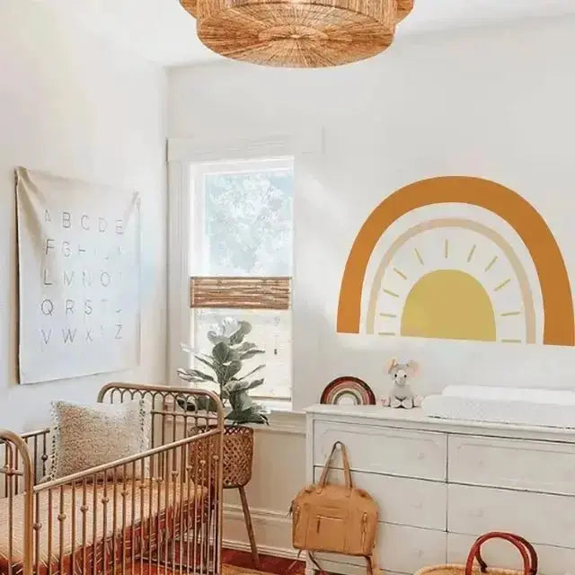Boho Sunshine & Rainbow Wall Decals - Nursery Decor - Easy do Wall do
