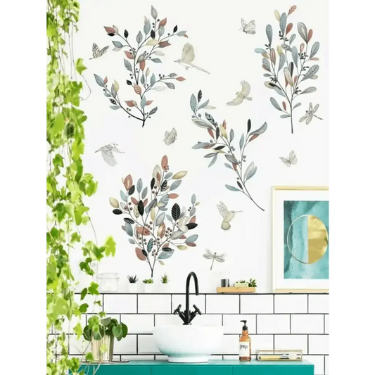 Botanical Branch Wallpaper Sticker Set for Natural Decor - Easy do Wall do
