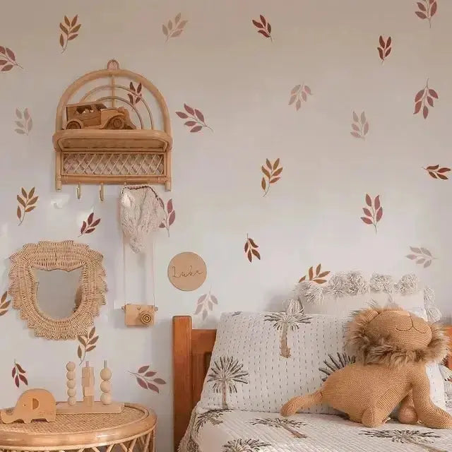 Botanical Leaf Wall Stickers - Modern Earth Tone Design - Easy do Wall do