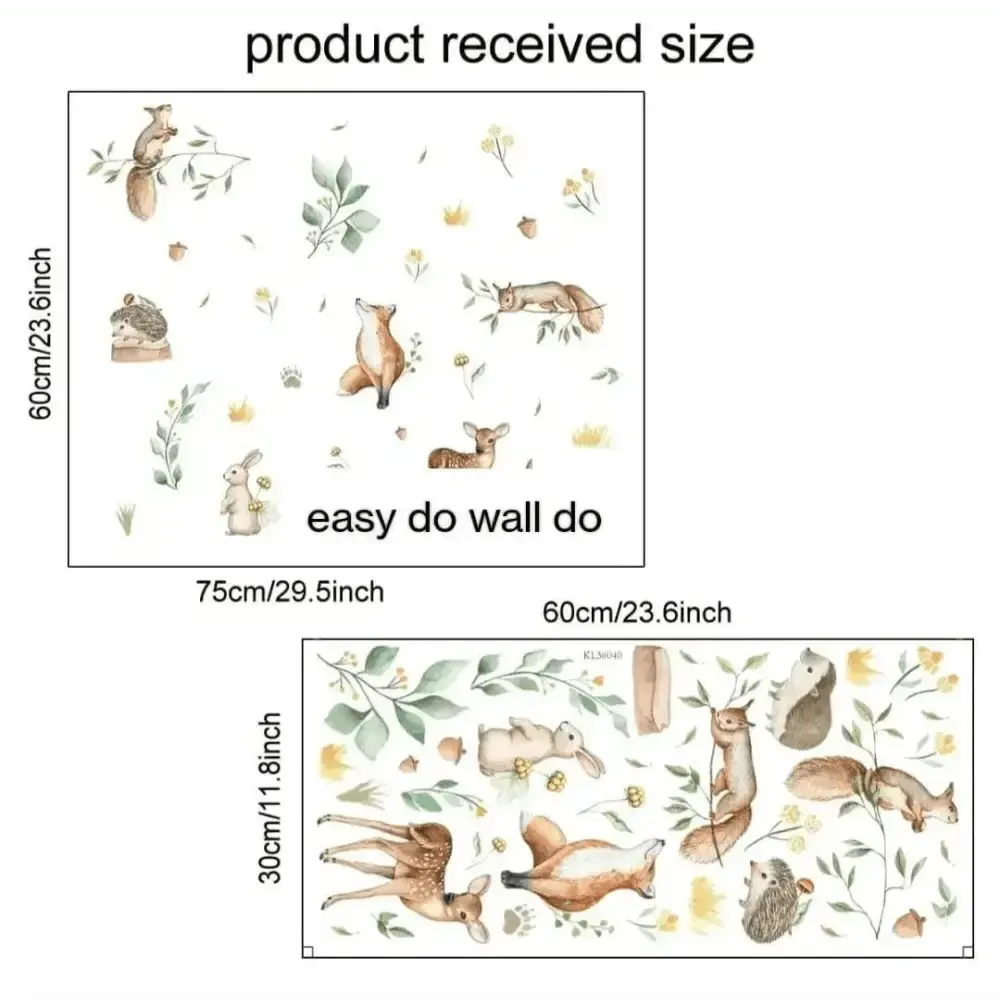 Enchanting Woodland Creatures Wallpaper Stickers for Kids - Easy do Wall do