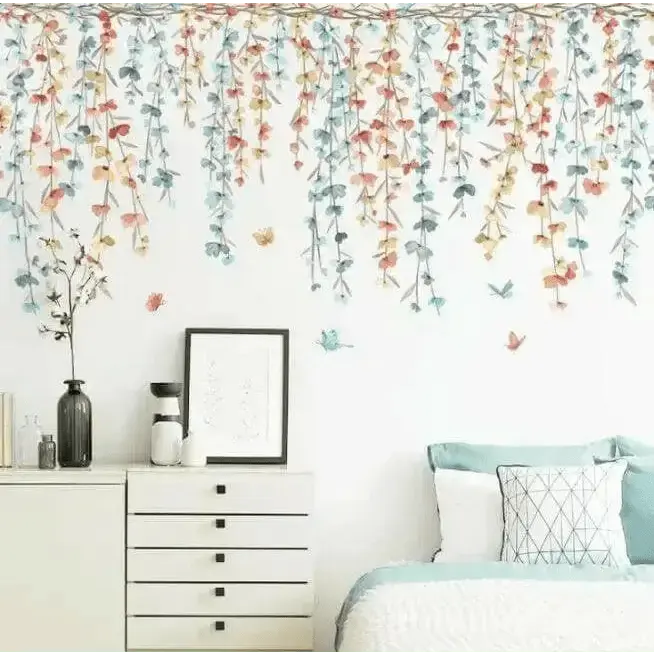 Hanging Floral Wall Stickers - Elegant Wall Stickers for Your Home - Easy do Wall do