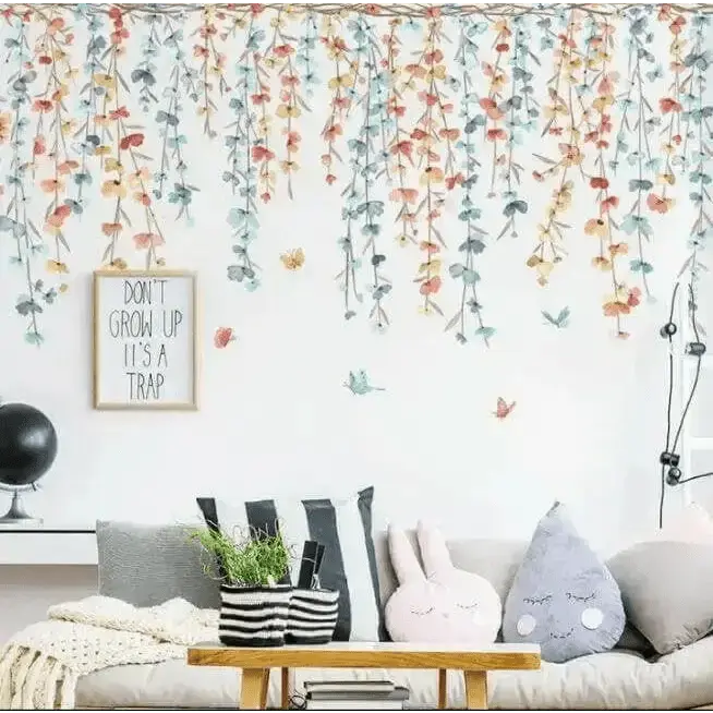 Hanging Floral Wall Stickers - Elegant Wall Stickers for Your Home - Easy do Wall do