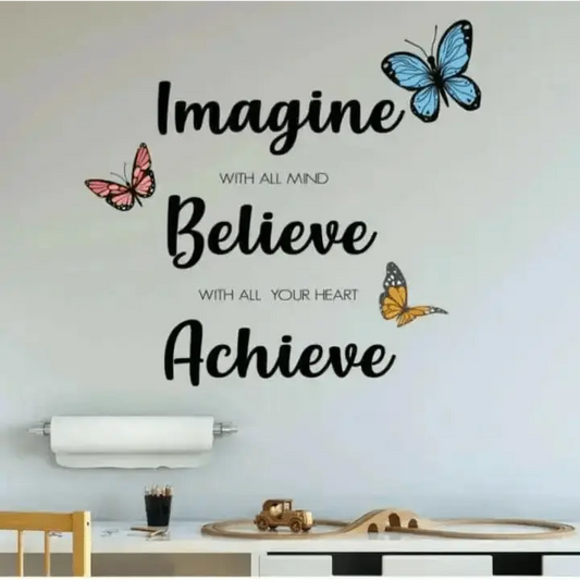 Inspirational Quote Wallpaper Stickers with Butterflies - Easy do Wall do