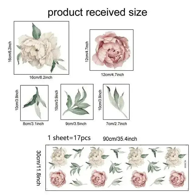 Peony Wall Stickers for Elegant Spaces - Easy do Wall do