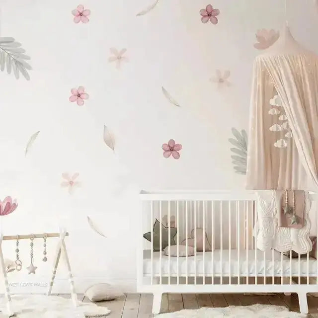Pink Floral Wall Stickers - Delicate and Stylish Decor - Easy do Wall do