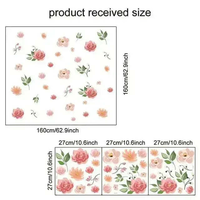 Pink Floral Wall Stickers for Elegant Home Decor - Easy do Wall do