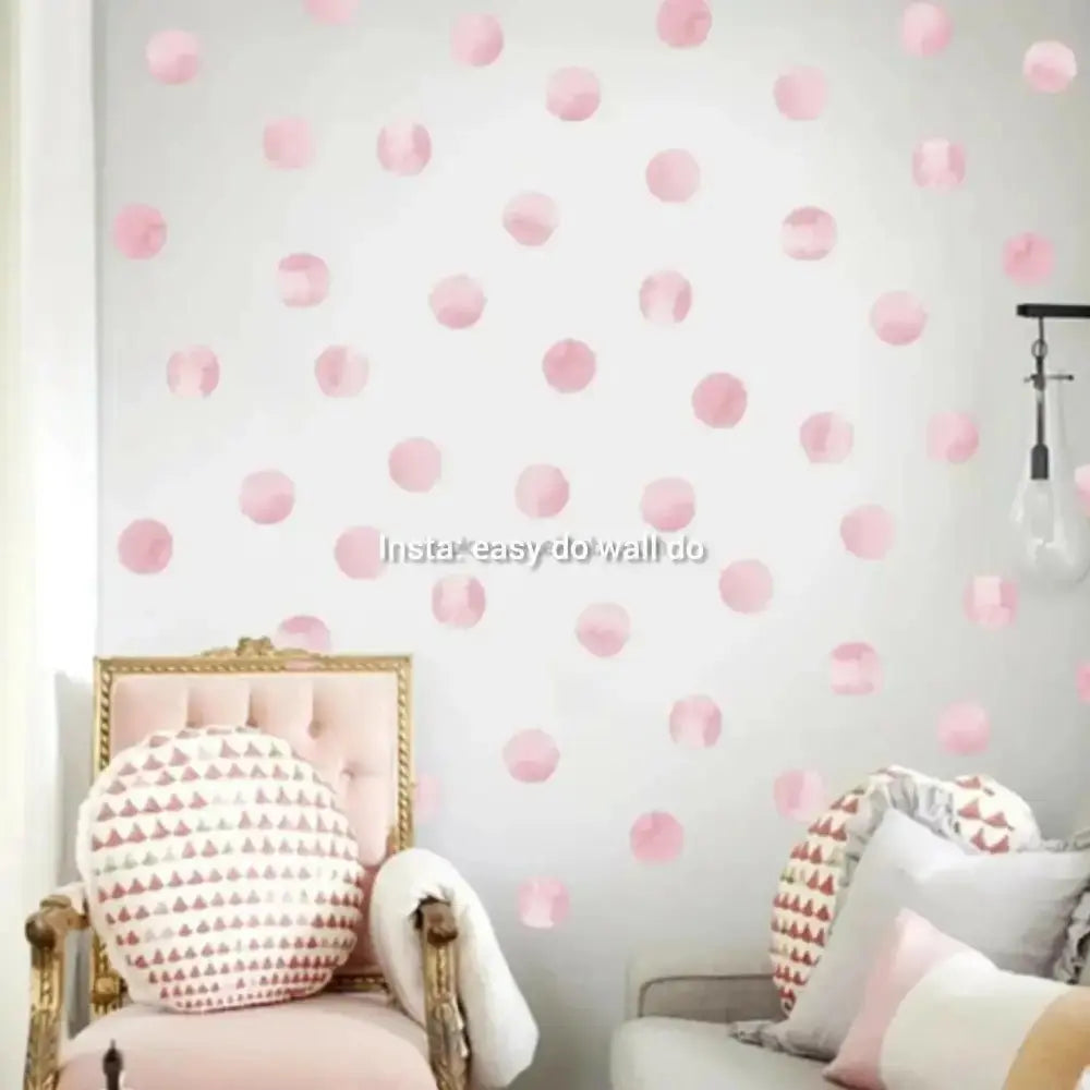 Pink Princess Tune Polka Dots - Whimsical Wall Stickers for Kids - Easy do Wall do