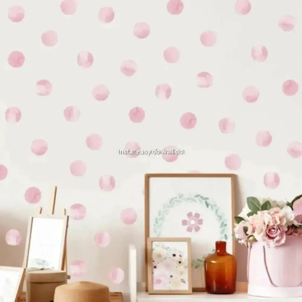 Pink Princess Tune Polka Dots - Whimsical Wall Stickers for Kids - Easy do Wall do