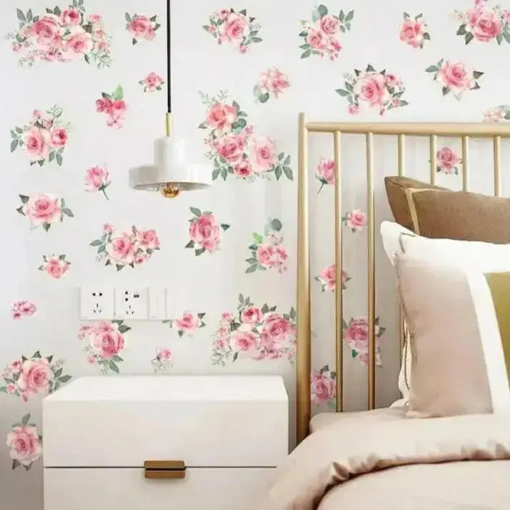 Pink Rose Wall Sticker for Elegant Spaces - Easy do Wall do