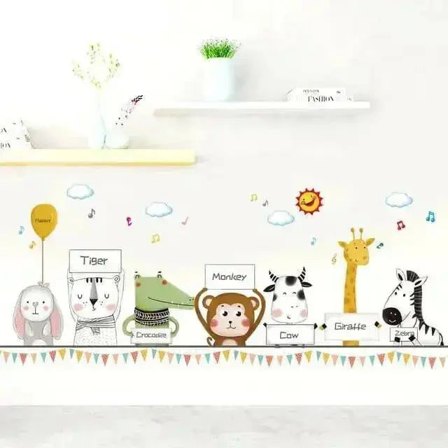 Playful Animal Parade Wall Stickers for Kids' Rooms - Easy do Wall do