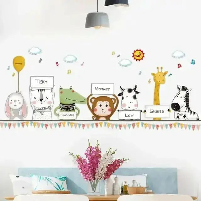 Playful Animal Parade Wall Stickers for Kids' Rooms - Easy do Wall do