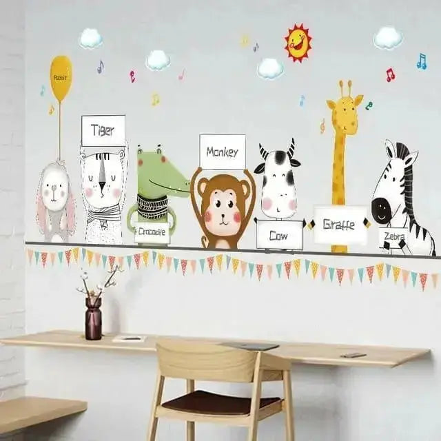 Playful Animal Parade Wall Stickers for Kids' Rooms - Easy do Wall do