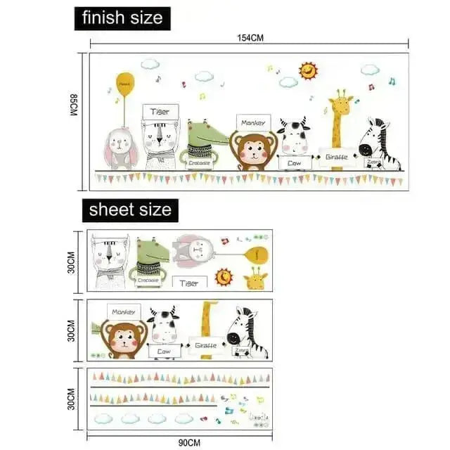 Playful Animal Parade Wall Stickers for Kids' Rooms - Easy do Wall do