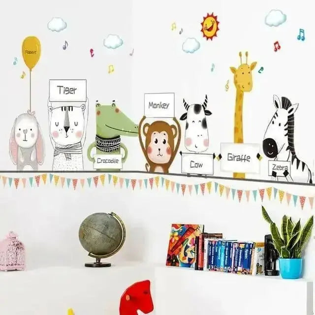 Playful Animal Parade Wall Stickers for Kids' Rooms - Easy do Wall do