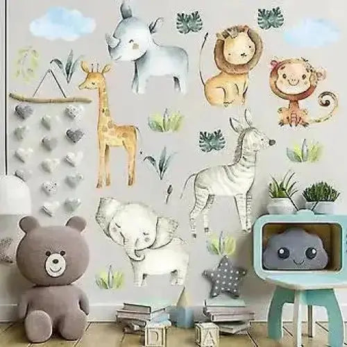 Playful Jungle Animals Wall Stickers for Kids' Rooms - Easy do Wall do