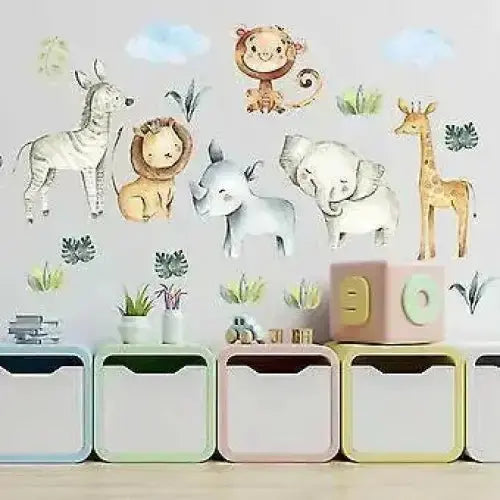 Playful Jungle Animals Wall Stickers for Kids' Rooms - Easy do Wall do
