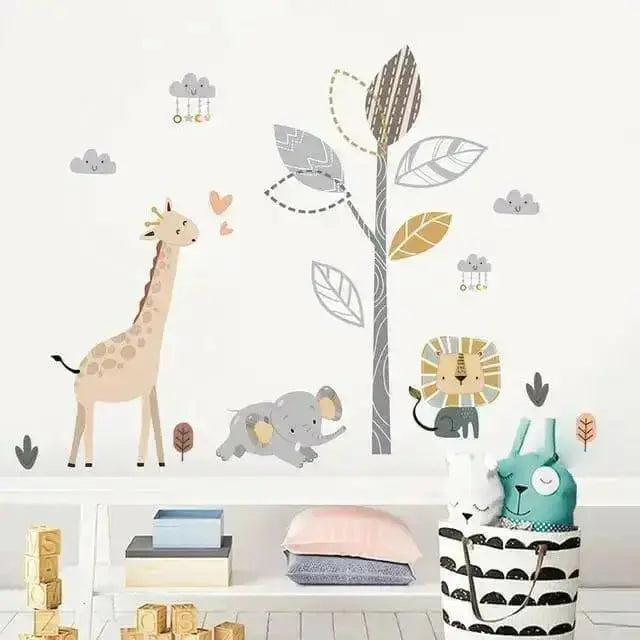 Playful Safari Wallpaper Stickers for Kids' Rooms - Easy do Wall do