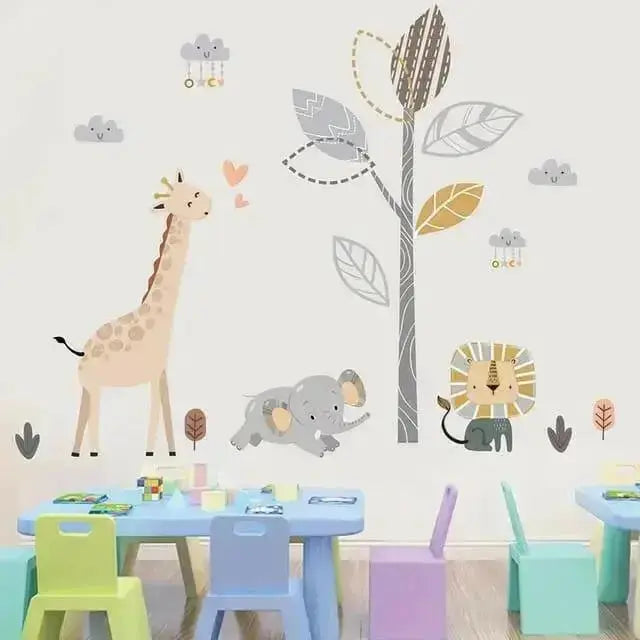 Playful Safari Wallpaper Stickers for Kids' Rooms - Easy do Wall do