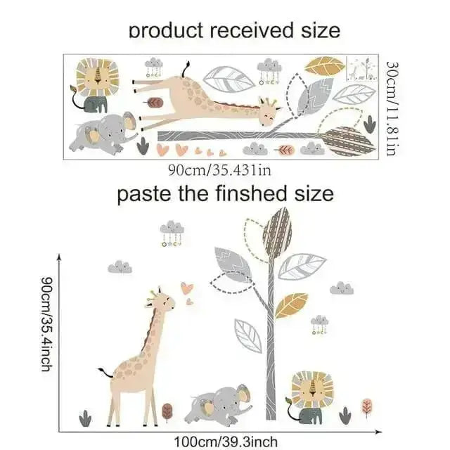 Playful Safari Wallpaper Stickers for Kids' Rooms - Easy do Wall do