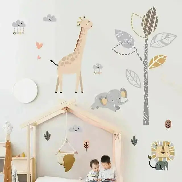 Playful Safari Wallpaper Stickers for Kids' Rooms - Easy do Wall do