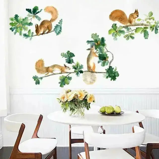 Playful Squirrels and Acorns Wall Stickers for Fun Spaces - Easy do Wall do