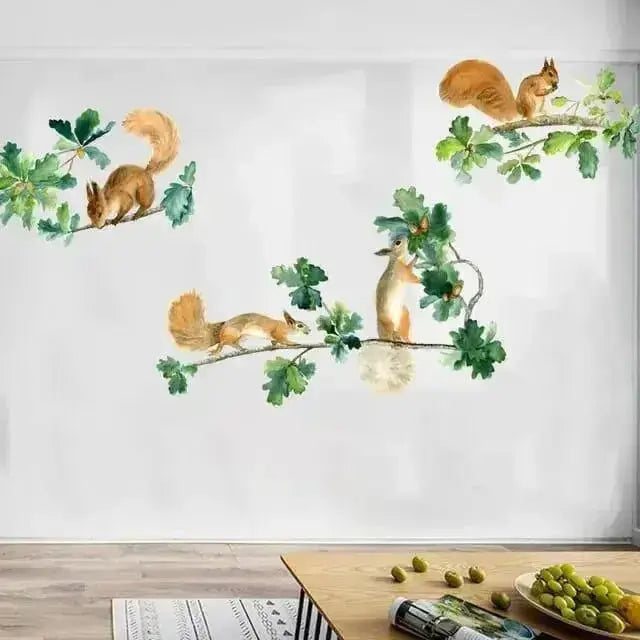 Playful Squirrels and Acorns Wall Stickers for Fun Spaces - Easy do Wall do