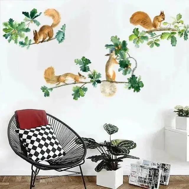 Playful Squirrels and Acorns Wall Stickers for Fun Spaces - Easy do Wall do