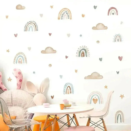 Rainbow and Cloud Wall decals for Nursery - Easy do Wall do