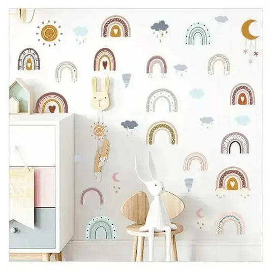 Rainbow Clouds and Sun Wall Decals for Kids' Spaces - Easy do Wall do