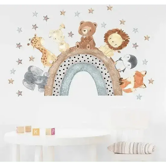 Rainbow Safari Wall Sticker Set for Kids' Rooms - Easy do Wall do
