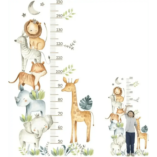 Safari Animal Growth Chart Wall Sticker - Fun and Functional Decor - Easy do Wall do